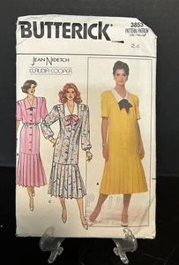 Vestido Butterick 3854 sin cortar pliegues de fábrica 1986 - Imagen 1 de 5