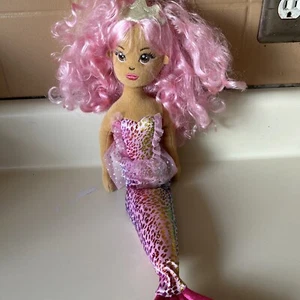Aurora Sea Sparkles 18" Ice Shimmers Pink Hair & Clothes Sitting Mermaid Plush - Picture 1 of 6