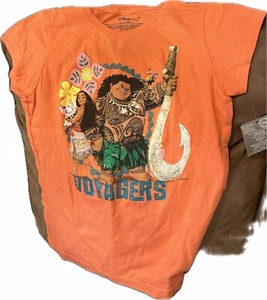 Disney Store Authentic Princess Moana & Maui T Shirt Tee Girls Size Large 10/12 - Picture 1 of 1