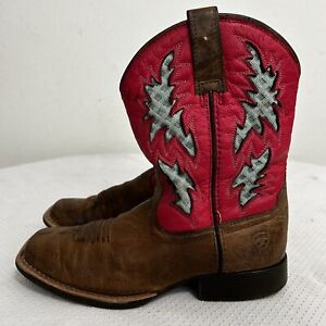 Ariat Kids Youth VentTEK Western Cowboy Boots Brown/Hot Pink 10031489 Size  2