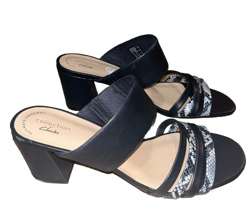 ❤️Taglia 9 5❤️ Clarks Sandalo Donna Jocelynne Andi con Tacco Blu Navy
