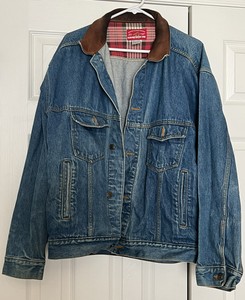 leather collar jean jacket