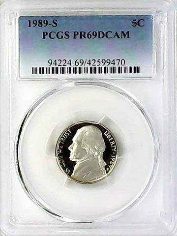 1989-S 5C Jefferson Nickel PCGS PR69DCAM  22stt0607 Cover
