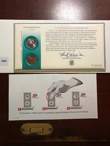 2001 US Mint - First Day Cover With 2 Quarters And Mint 34 Cent Stamp - Picture 1 of 3