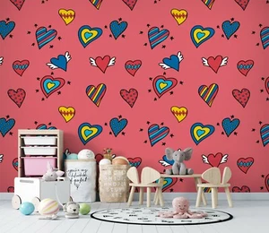 3D Red Heart KE546 Jesus Religion God Wallpaper Mural Self-adhesive US Bea - Picture 1 of 11