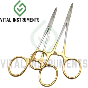 2 Pcs TC Mayo Hegar Needle Holder 5" Tungsten Carbide Surgical Inserts Delicate - Picture 1 of 1