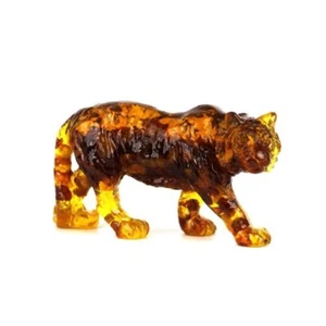 USA Handmade Souvenir Tiger  Baltic Amber KIZIMA - Picture 1 of 5