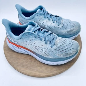 Hoka One One Clifton 8 Running Shoes Womens 9 Gray Mesh Sneakers Trainers - Picture 1 of 12