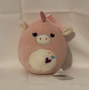Squishmallow Seraphina el Unicornio Peluche Rosa Clip Colgador Corazones 2018 Muy RARO - Imagen 1 de 5