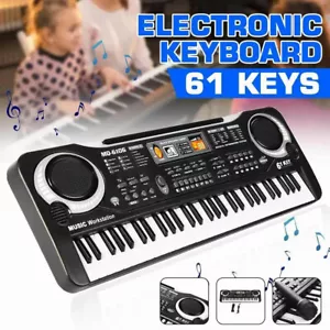 61 Key Electric Digital Piano Kids Beginner Player + Mic Portable Music Keyboard - Picture 1 of 12