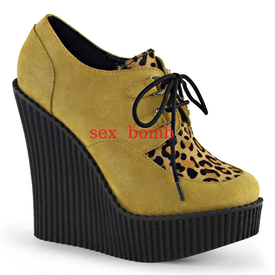 SEXY SCARPE tacco 13,5 dal 36 al 41 SENAPE plateau FRANCESINE STRINGATE zeppa - Immagine 1 di 1