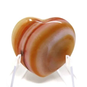 Orange Agate Stone Heart #635-35mm or 1.37in Valentines Day  Pocket Gemstone - Picture 1 of 6
