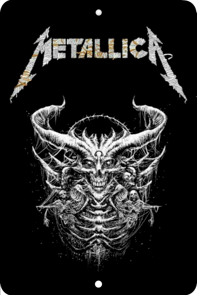 Metallica, подарок на день рождения, домашний знак, домашний декор металлический алюминий, США, черный - Изображение 1 из 1