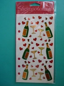 Stickopotamus/Sticko CHAMPAGNE BOTTLES Binder Sheet Scrapbook Sticker Prismatic - Picture 1 of 2