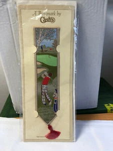 Silk BOOKMARK CASH'S Woven Golfer Golf Course Golfing Green Putting Unused - Picture 1 of 1