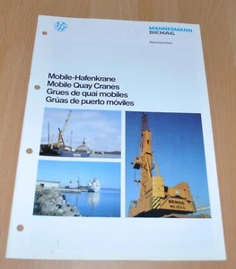 1982 Demag Mannesmann Truck Wheel Mobile Quay Cranes Brochure Prospekt - Picture 1 of 11