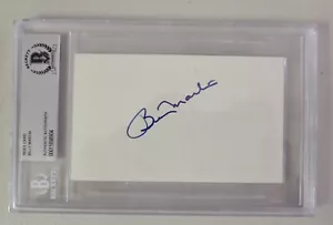 Billy Martin d. 1989 Signed 3x5 Index Card Beckett Encapsulated MLB HOF Yankees - Picture 1 of 3