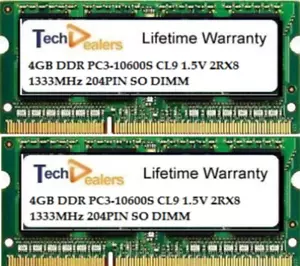 8 GB (2 X 4 GB) SPEICHER FÜR HP ELITEBOOK 2540P 2740P 8440P 8540P 8440W 8540W 8740W - Bild 1 von 3