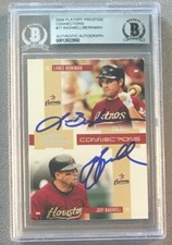 2004 PLAYOFF PRESTIGE CONNECTIONS #17 JEFF BAGWELL LANCE BERKMAN SIGNED BECKETT