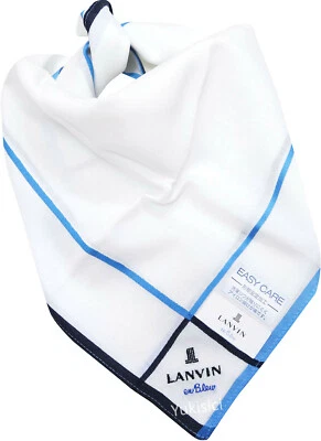 Lenço Lanvin en Bleu Masculino Artline Logotipo Bordado Fácil Cuidado Algodão 50cm - Imagem 1 de 4