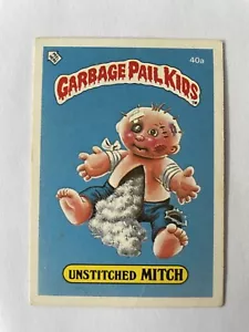 Carte Garbage Pail Kids TOPPS Les Crados GPK 1985 UNSTITCHED MITCH 40a - Foto 1 di 2