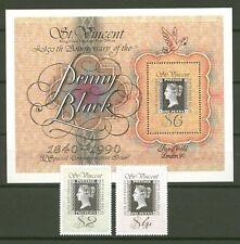 150 Jahre Briefmarken, Marke auf Marke - St.Vincent - ** MNH 1990
