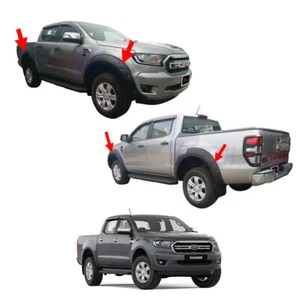 Rough 6" Fender Flares Nuts Black For Ford Ranger T8 Double Cab 2019 - 2020 - Picture 1 of 8