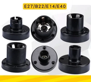 2x B22 E14 E27 E40 Fassung Lampenfassung Aus Thermoplast Glühbirne Lampenhalter - Bild 1 von 15
