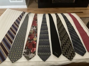 Men's Ties Various Colors And Prints And Designers Lot Of 8 - Picture 1 of 17