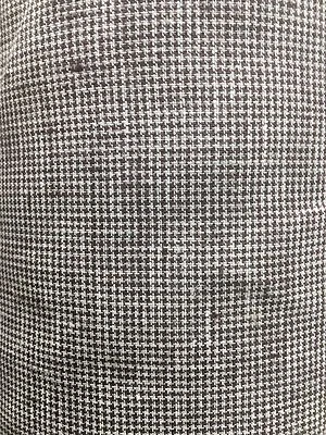H&T FABRICS DARK BROWN IVORY HOUNDSTOOTH 100% Linen Fabric (60 in.) Sold By The Yard