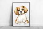 King Charles Spaniel Breed Dog Pet Watercolour Painting Wall Art Print On Paper