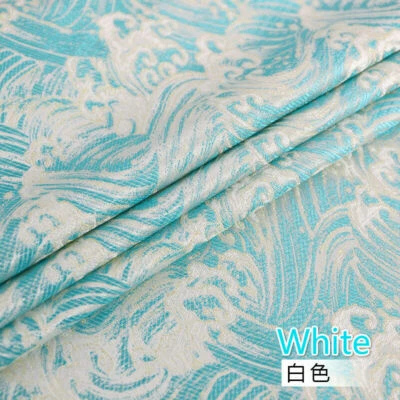 Tela étnica onda de mar satinado damasco brocado imitación seda retro hágalo usted mismo Qipao Cheongsam Foto 1 de 4