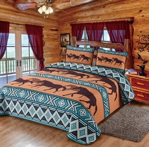 LL Home Dusk Galops Southwestern Boho Horse Trapunta Set/Taglia: Queen Qu... - Foto 1 di 1
