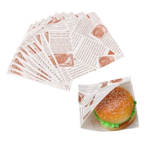 100Pcs Food Wrapping Paper Sandwich Bread Hamburger Wrap Bag Kraft Papers Bags - Picture 1 of 11