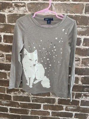 NUEVO CON ETIQUETAS GAP NIÑOS NEVADO GRÁFICO ANIMAL T XS 4-5 NIÑAS 4 5 CAMISA CAMISETA LENTEJUELAS ZORRO CAMISA Foto 1 de 3