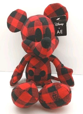 Disney Mickey Mouse X AE American Eagle Special Edition Red Plaid 13” Plush Nwt - Image 1 of 4