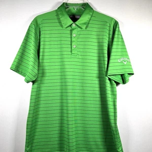 Camisa polo de golf Callaway Opti-Dri Elite a rayas verde lima talla mediana - Imagen 1 de 9