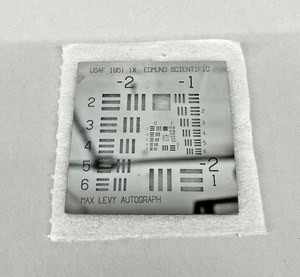 USAF 1951 Resolution Target 3"X3" Chrome - Max Levy Autograph - Bild 1 von 4