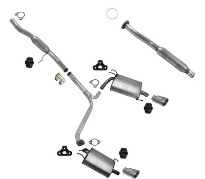 Sistema completo de tubo de escape de doble silenciador compatible con Acura TSX 2004-2008 2,4 L Foto 1 de 4