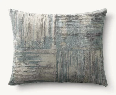 Restoration Hardware Velvet Brushstroke Four Square Pillow Cover - Lumbar Fg/twl - Image 1 of 4