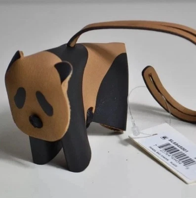NWT - $38 Fossil Panda Bear Leather Purse Bag Charm / Keychain - Image 1 of 4