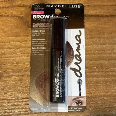Máscara de pestañas Maybelline Eye Studio DRAMA para esculpir cejas #255 MARRÓN SUAVE sellada Foto 1 de 2