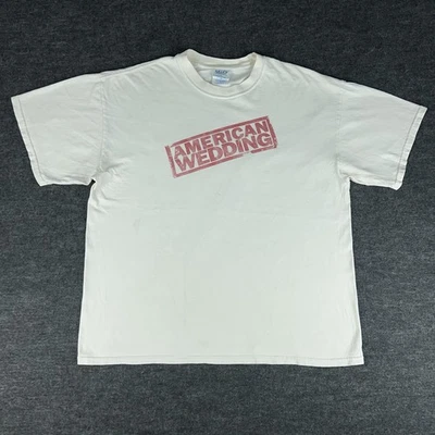 Camisa de Boda Americana De Colección Para Hombres XL Blanca Película Promo American Pie Camiseta 2003 Foto 1 de 4