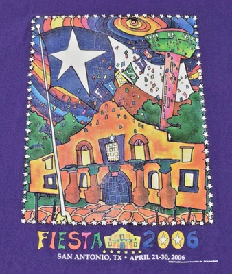Camiseta Vintage Evento Pasado Talla M 00s San Antonio Texas Fiesta 2006 Violeta Foto 1 de 4