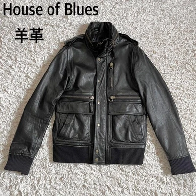Chaqueta de Cuero House of Blues Rider Piel de Oveja Negra Talla 2 Usada Foto 1 de 4
