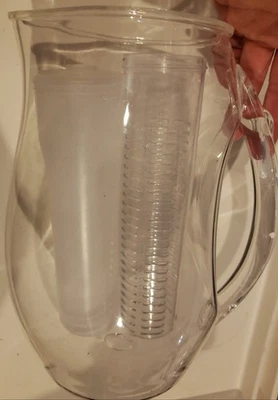 Ovente Fruit Infuser Pitcher w/ Fruit Rod & Ice Rod, Non-Slip Handle, Drip-Free - Image 1 of 3