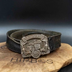 Cinturón vaquero de cuero vintage para hombre cinturón negro hebilla talla 36 - Imagen 1 de 8