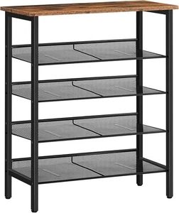 HOOBRO 5-lagiges Schuhregal, Verstellbares Schuhablage, schmal Schuhschrank, - Bild 1 von 6