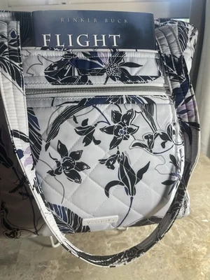 NWOT Vera Bradley  Shoulder BAG Purse Black White CLEAN COTTON QUILTED ZIP Sz M - Image 1 of 4