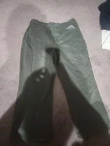 Express Jeans Damen Armeegrün Chopped Wide Leg 14 Neu ohne Etikett Hose  - Bild 1 von 7